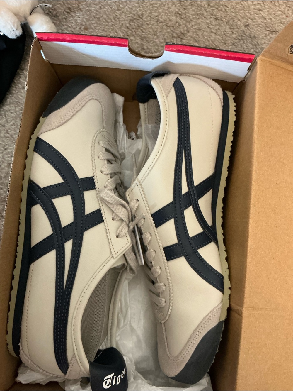Onitsuka Tiger by Asics Mexico 66 Sneakers - Beige with Navy Stripes